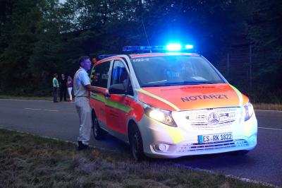 Schwerer Verkehrsunfall zwischen Deizisau und Denkendorf Rettungshubschrauber im Einsatz 