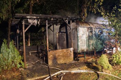 Vollbrand des Bauwagen 