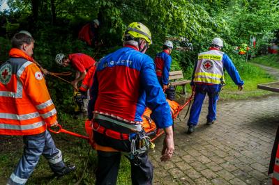 Eislingen: Rettungskraefte ueben den Ernstfall