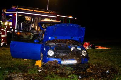 Salach: Misthaufen beendet Autofahrt - 18-Jaehrige verletzte sich schwer