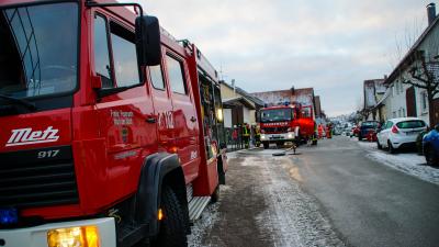 Weil der Stadt:  Holzkeller faengt Feuer