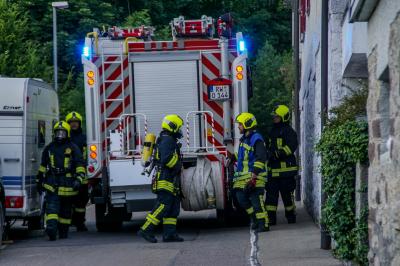 Oberndorf am Neckar: Feuerwehr uebt den Ernstfall im Gefaengnis