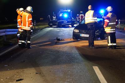 Keltern: schwerer Verkehrsunfall auf der L562 bei Ellmendingen