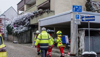 Gerlingen: Kranfahrer muss auf luftiger Hoehe gerettet werden