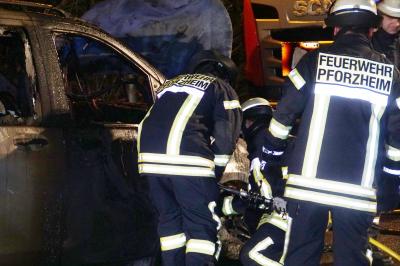 Pforzheim: Pkw Vollbrand auf dem Buckenberg - War es Brandstiftung?