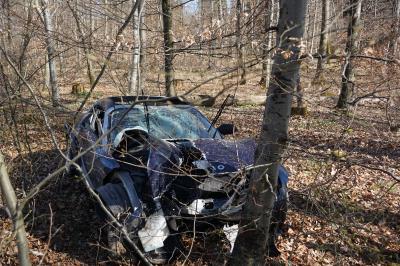Hattenhofen: Smart fuhr in den Wald - Fahrer verletzt