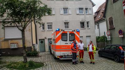 Sindelfingen: Brand im Aussenbereich eines Gebaeude 