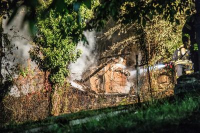 Plochingen: Gartenhaus in Vollbrand