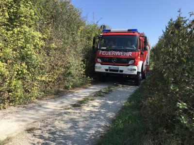 Nuertingen - Hardt : Flaechenbrand ruft Feuerwehr auf den Plan