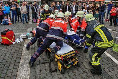 Stuttgart: Abschlussuebung zum 7. Notfalltag in Stuttgart