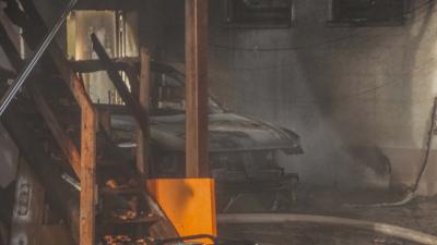 Weil der Stadt-Schafhausen: PKW Brand vernichtet Scheune und Werkstatt