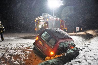 Wolfschlugen: Pkw landet nach Zusammenstoss im Graben
