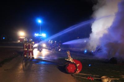 Kirchheim a.N. Brand von Strohballen