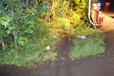 Backnang- Maubach: Auto landet im Bachbett 2 Verletzte Personen