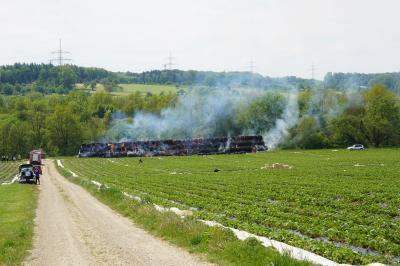 Radiwangen: Haben Kinder mehrere hundert Strohballen angezuendet?