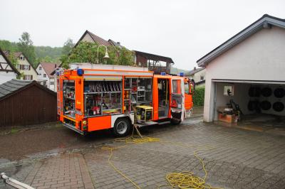 Uhingen: Starker Regen fuehrt zu Ueberflutungen und volle Keller