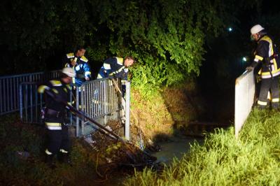 Kirchheim-Oetlingen: Dubikgraben tritt ueber die Ufer