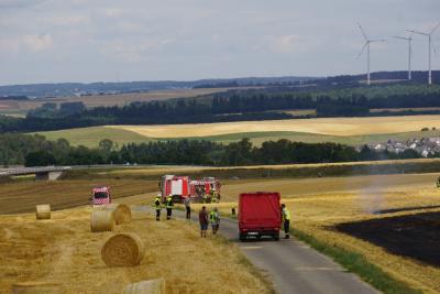 Kastellaun: Feld brennt nach Ernte nieder - Feuerwehr verhindert eine Ausbreitung 