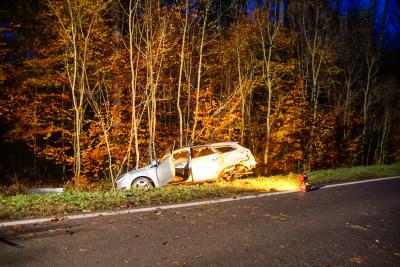 Ditzingen-Heimerdingen: PKW kommt von der Strasse ab und kracht gegen einen Baum - mehrere Verletzte