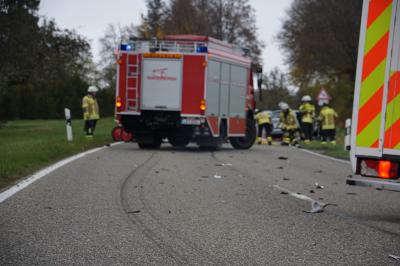 Bietigheim: Schwerer Verkehrsunfall zwischen 2 beteiligten PKWÂ´S , 2 schwerverletzte 