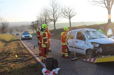 Grossbottwar Winzerhausen: Verkehrsunfall - Fahrzeug kommt von der Strasse ab