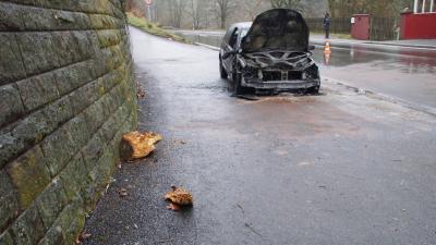 Tiefenbronn-Muehlhausen: Pkw nach Kollision mit Baum in Brand