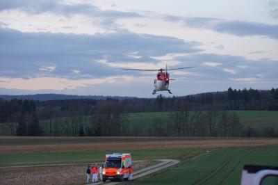 Ohmden: Waldarbeiter bei Baumfaellarbeiten schwer verletzt - Rettungshubschrauber im Einsatz
