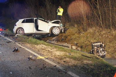 Grossbettlingen: Zwei Tote nach schwerem Frontalzusammenstoss