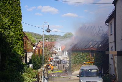 Backnang-Steinbach: Geraeteschuppen abgebrannt