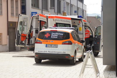 Kellerbrand in Nuertinger Fussgaengerzone