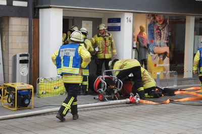 Kellerbrand in Nuertinger Fussgaengerzone
