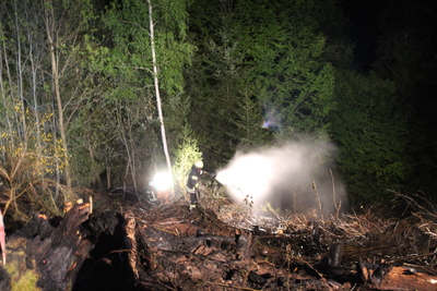 Naechtlicher Waldbrand bei Schoemberg
