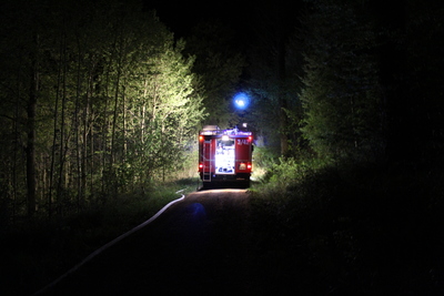 Naechtlicher Waldbrand bei Schoemberg