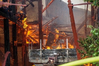 Urbach: Vollbrand eines Landwirtschaftlichen Anwesens 