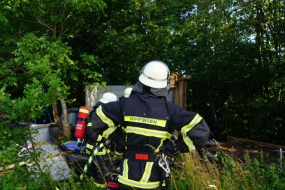 Goeppingen: Brand eines Gartenhauses