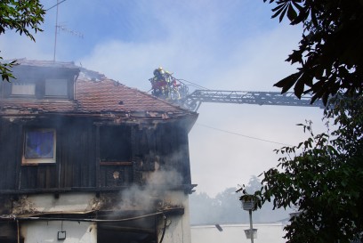 Lauffen: Schuetzenhaus in Vollbrand