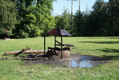 Grillwiese Jaegerhaus: Grillfeuer greift auf Wiese ueber 