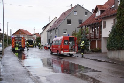 Wolfschlugen: SSB Bus faengt Feuer- Fahrer verhindert schlimmeres
