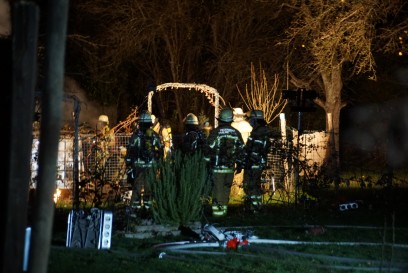 Esslingen: Gartenhuette vollstaendig abgebrannt