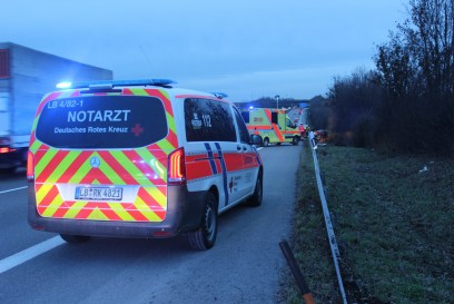 Pleidelsheim: Schwerer Verkehrsunfall auf der A81 zwischen Mundelsheim und Pleidelsheim