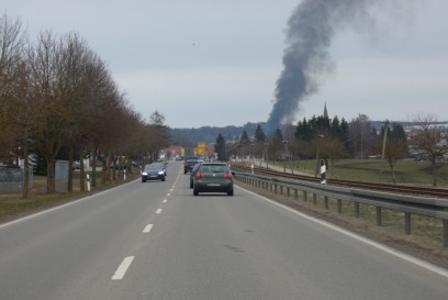 Muensingen: Strohlager in Brand geraten