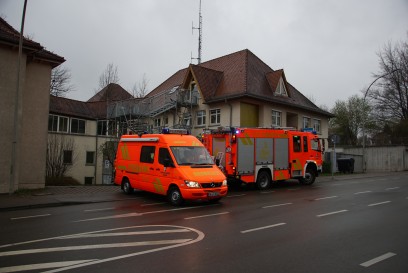 Backnang: Feuerwehreinsatz im Polizeigebaeude