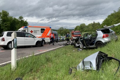 Bretten:Schwerer Verkehrsunfall auf der B293
