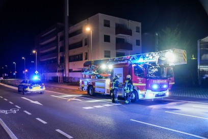 Weinstadt-Endersbach: Muellunterstand in Vollbrand