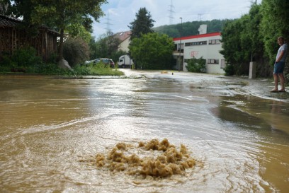 Ebersbach Fils: Unwetter ueberschwemmt teile von Ebersbach