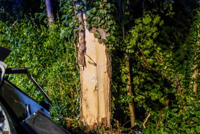 Backnang: Vermutlich ueberhoehter Geschwindigkeit mit Pkw gegen Baeume und Gelaender geprallt – mehrere Verletzte 