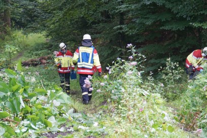 Neuenbuerg: Pkw kommt auf der Landesstrasse von der Fahrbahn ueberschlaegt sich und landet auf dem Dach - Feuerwehr im Einsatz