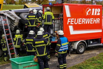 Schlaitdorf: Kran umgestuerzt – ein Verletzter 