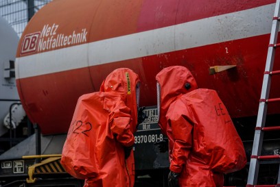 Deizisau: Deutsche Bahn unterstuetzt mit dem Ausbildungszug Gefahrgut die Weiterbildung der Feuerwehren