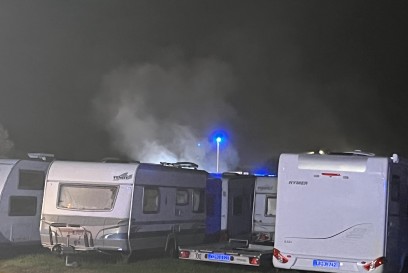 Steinheim a.d. Murr: Wohnwaegen in Vollbrand 